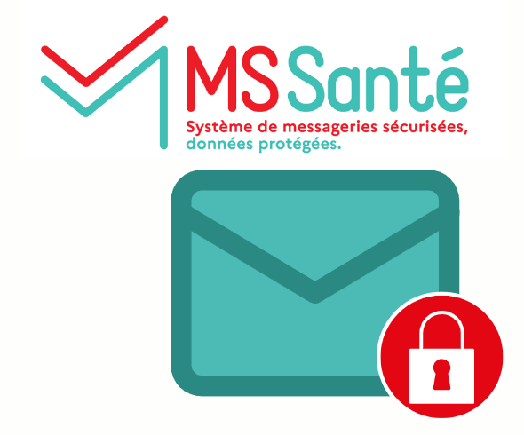 Logo MSSanté : système de messageries sécurisées de santé, données protégées